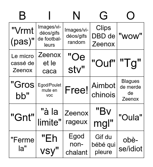 Bingo de la Trinité Bingo Card