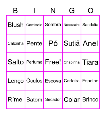 BINGO - CHÁ DE LINGERIE DA THAY Bingo Card
