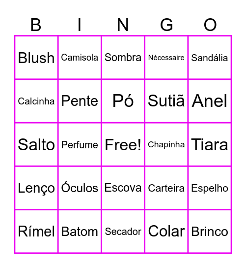 BINGO - CHÁ DE LINGERIE DA THAY Bingo Card