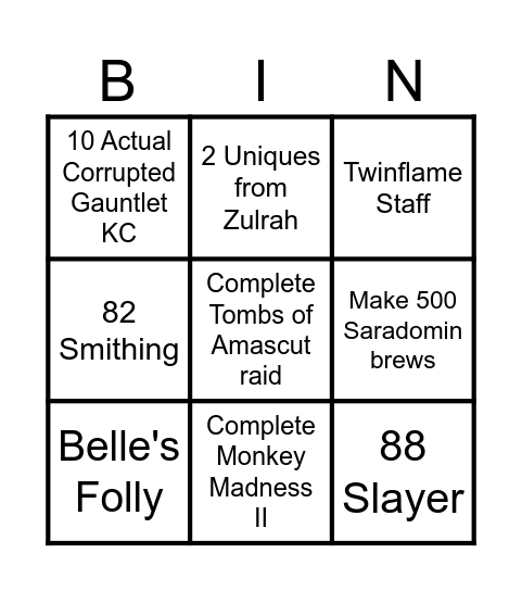 Decubital Progression #11 Bingo Card