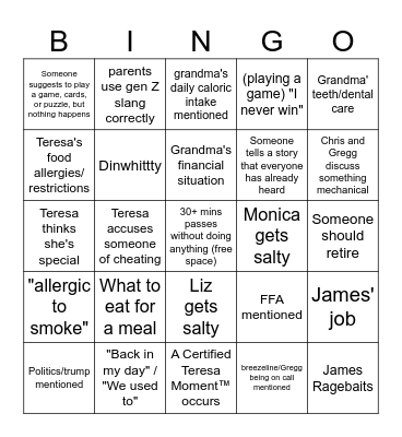 Livengood Bingo Card