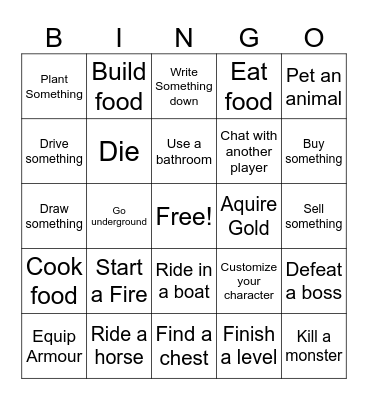Game Bingo Card