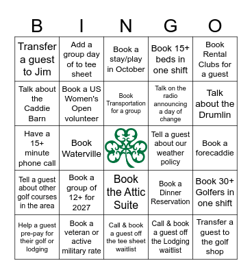 Erin Hills Bingo Card
