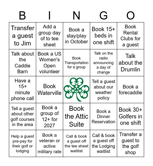 Erin Hills Bingo Card