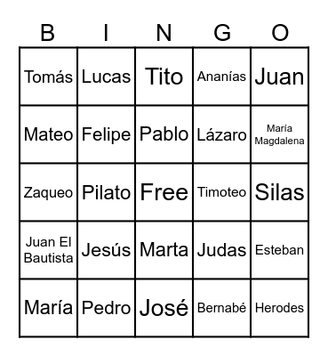 Bingo Bíblico Bingo Card
