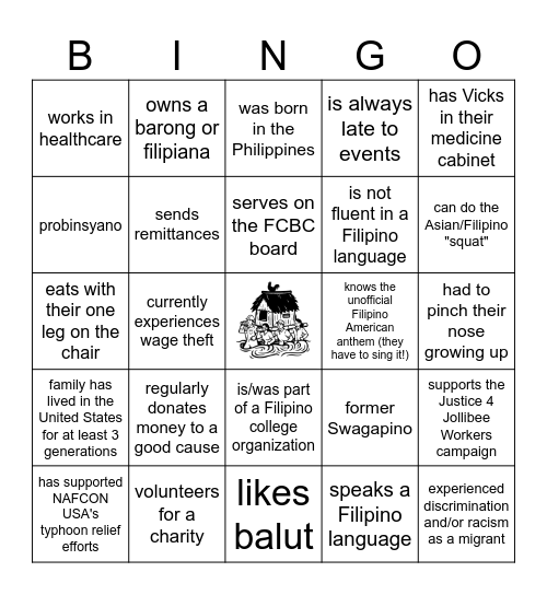 FCBC Launch Party Bingo Card