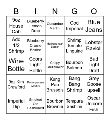 Bonefish Bingo Card