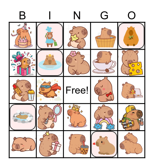 Capybara BINGO Card