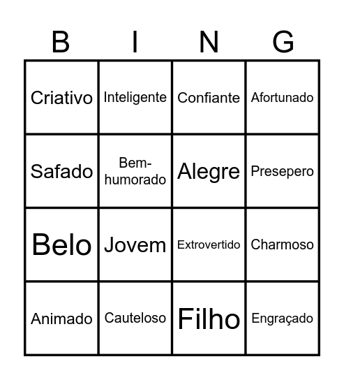 CHICO Bingo Card