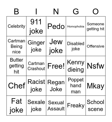 Selth park Bingo Card