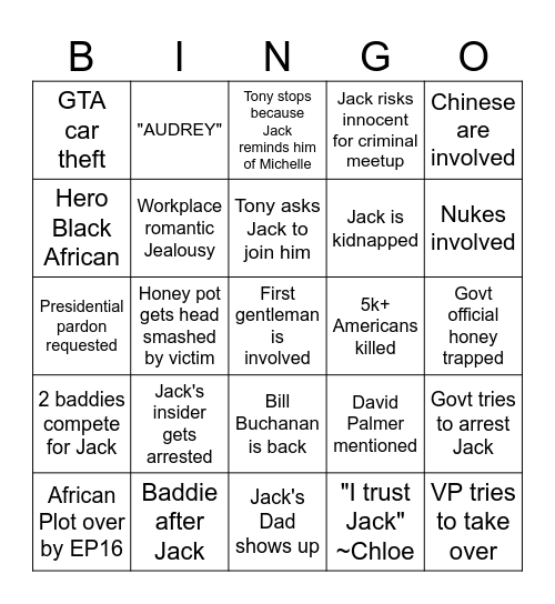 24 BINGO Card