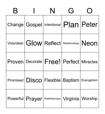 Illumination Station Bingo Card