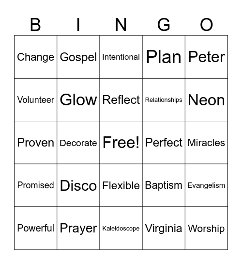 Illumination Station Bingo Card
