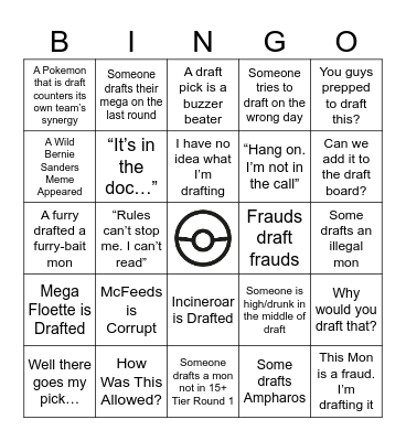 PDL Season 12 Bingo Card