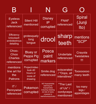 Jordan Persegati YT Viewer BINGO Card