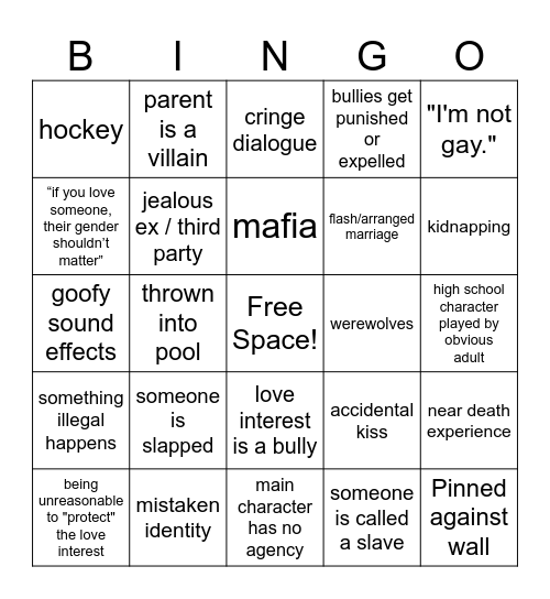 Queer Love Bingo Card