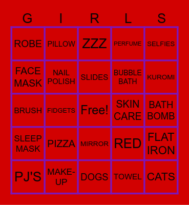 COMFORT CREW Bingo Card