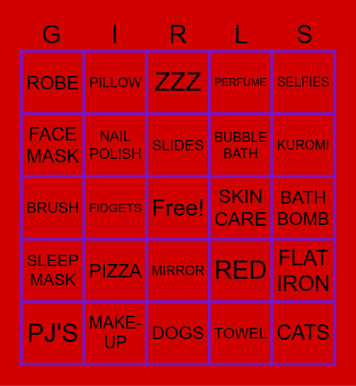 COMFORT CREW Bingo Card