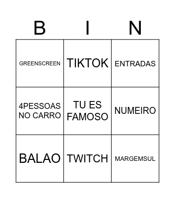 BINGO DO FERREIRA Bingo Card