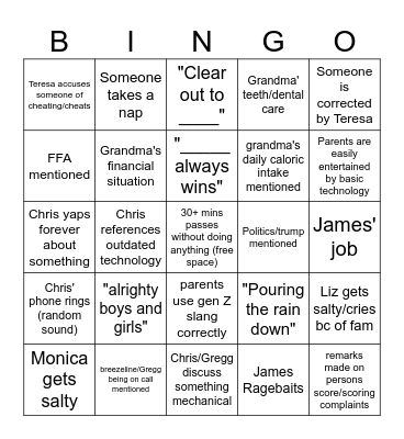 Livengood Bingo Card