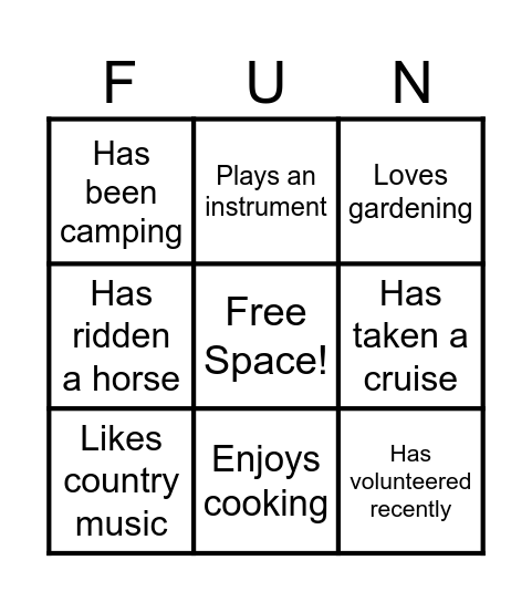 Flourish Bingo Card