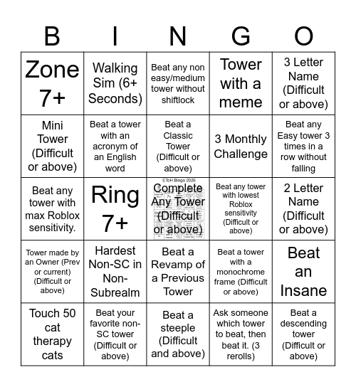 EToH Bingo 2026 Bingo Card