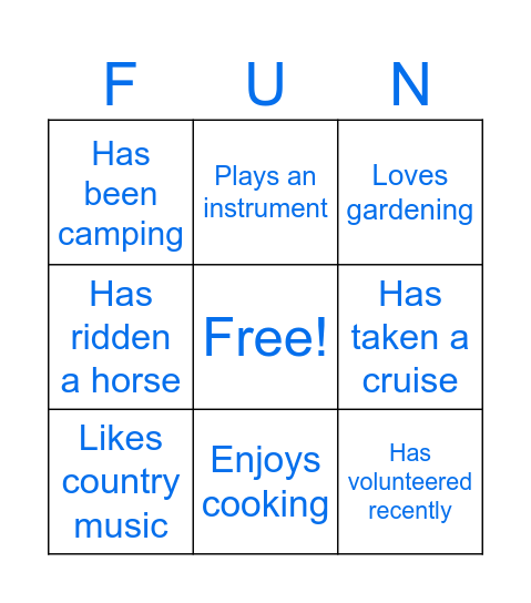 Flourish Bingo Card