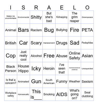 PSA Bingo Card