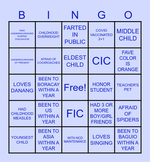 CIMC8 Bingo Card