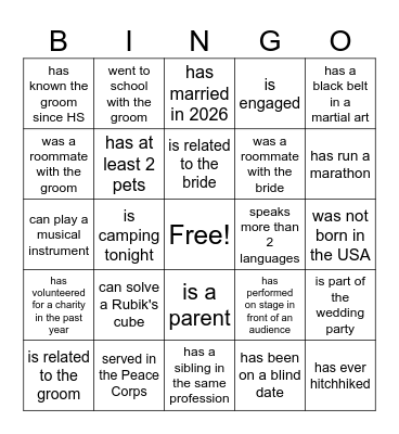 FIND SOMEONE WHO _______ Bingo Card