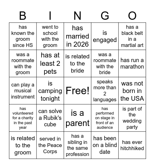 FIND SOMEONE WHO _______ Bingo Card