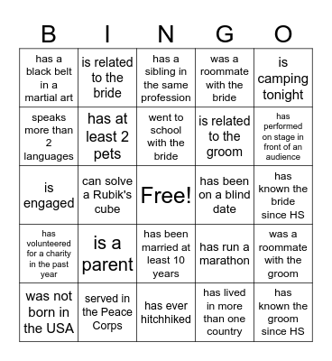 FIND SOMEONE WHO _______ Bingo Card