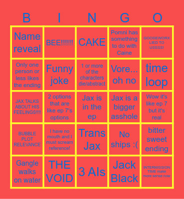 Tadc ep 9 BINGO Card