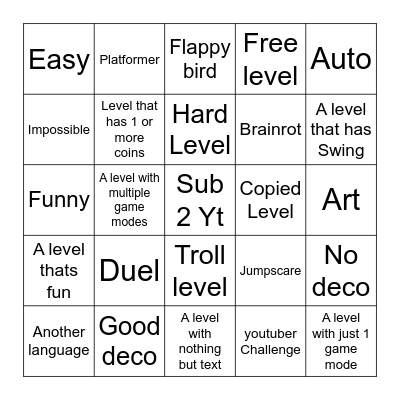 Gd Recent Tab Bingo Card