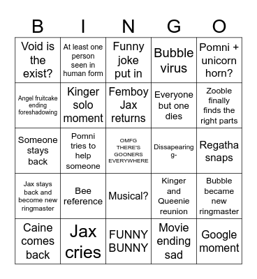 TADC Bingo Card