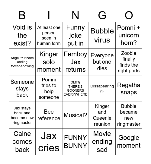 TADC Bingo Card