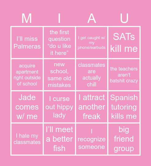 26-27 SCHOOL YEAR Bingo Card