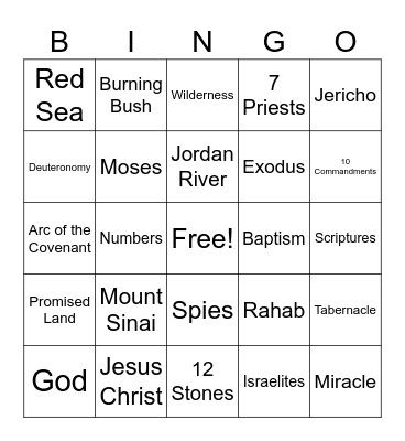 Old Testament Bingo Card