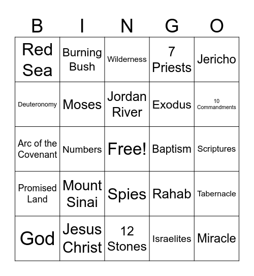 Old Testament Bingo Card