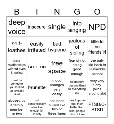 gus kinnie bingo Card