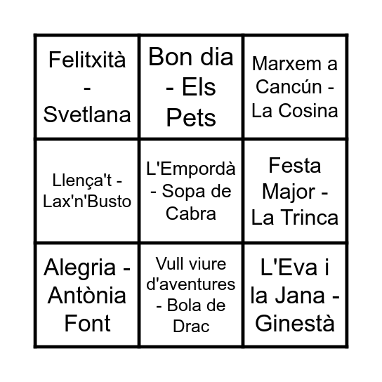Festes de la UAF 2026 - Ronda 1 Bingo Card