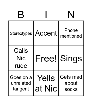 Peter Power bingo Card