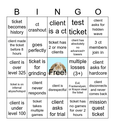 General ticket bingo Card