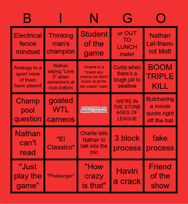 BBC Bingo Card