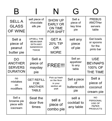 SERVER BINGO Card