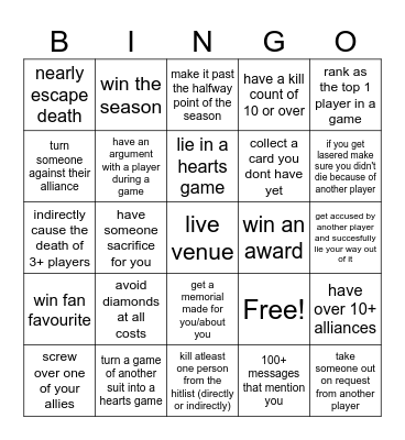 AIB BINGO CARD Bingo Card