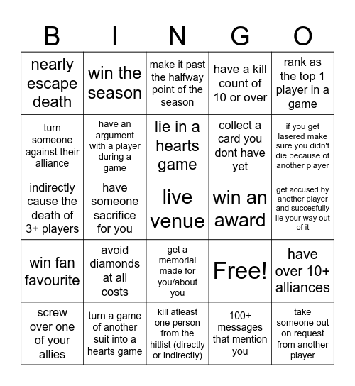 AIB BINGO CARD Bingo Card