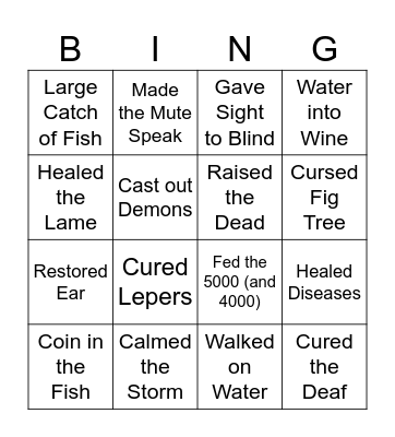 Miracle Bing-o Bingo Card