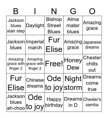 Level 1 Bingo Card