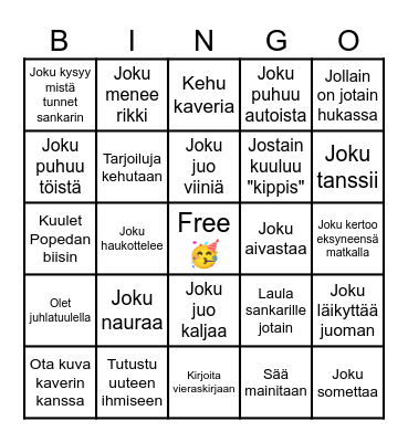 Anne-Mari 50v. synttärit Bingo Card